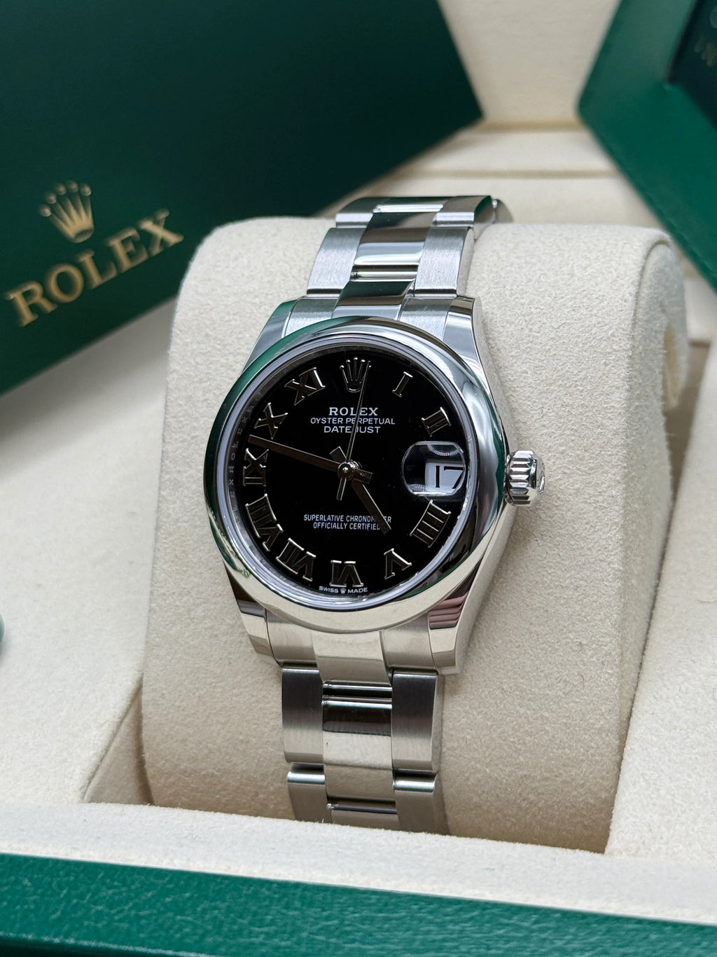 【1:1 Super Clone】 Datejust m278240-0001/0002 31mm Black Roman Domed Bezel Oyster Oystersteel