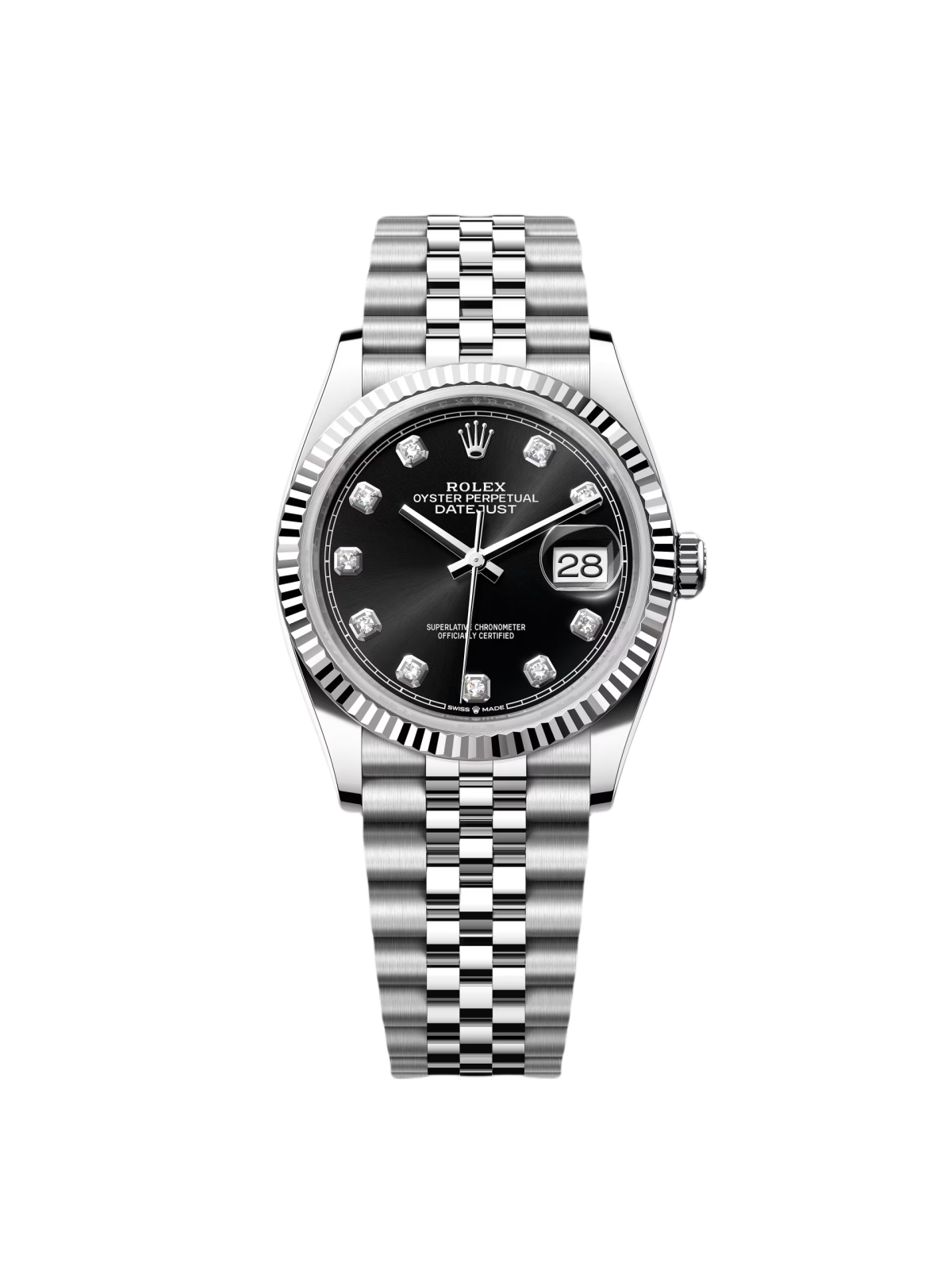 【1:1 Super Clone】   Datejust 36mm 126234 Black Diamond Dial Stainless Steel Oyster Mens Watch