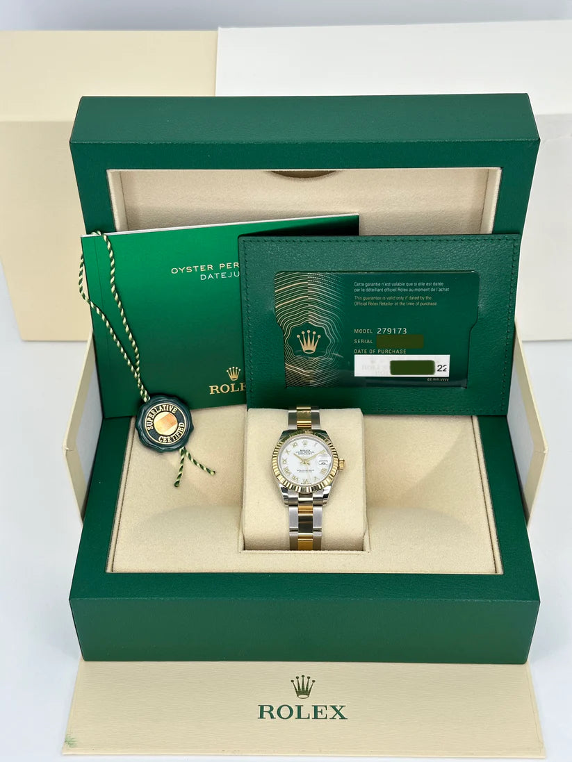 【1:1 Super Clone】 Lady-Datejust 28mm 279173 White Roman Dial Oyster Bracele