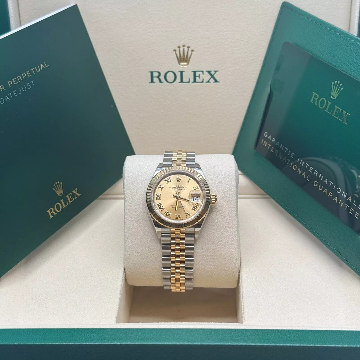 【1:1 Super Clone】 Lady-Datejust 28mm 279173 Champagne Roman Dial Oyster Bracelet