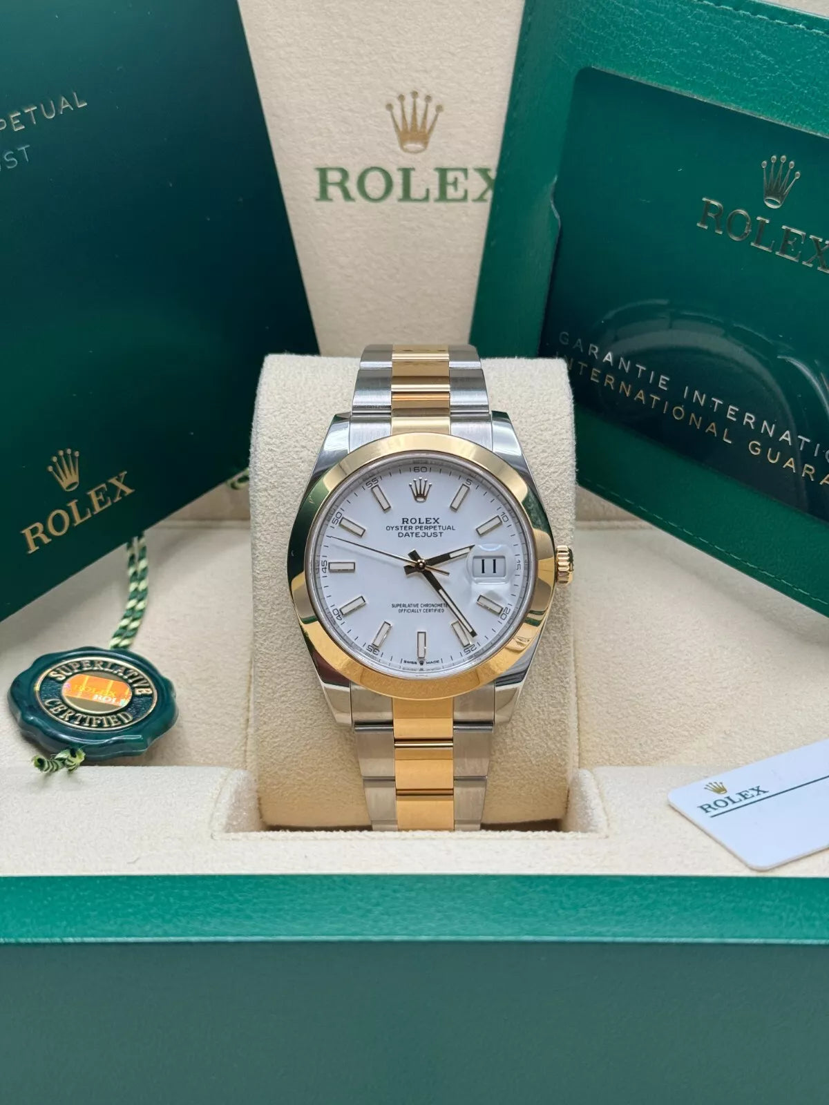 【1:1 Super Clone】 Datejust 41mm 126303 White Index Oyster Steel and Yellow Gold Mens Watch