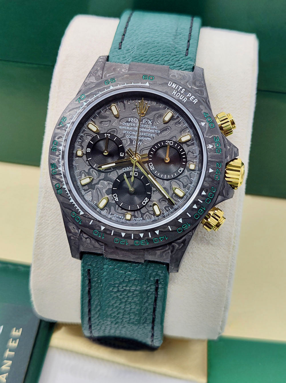 【1:1 Super Clone】Rolex Cosmograph Daytona DIW Carbon Emerald Green Super Clone Swiss Replica Watch | Custom Made Limited Edition |