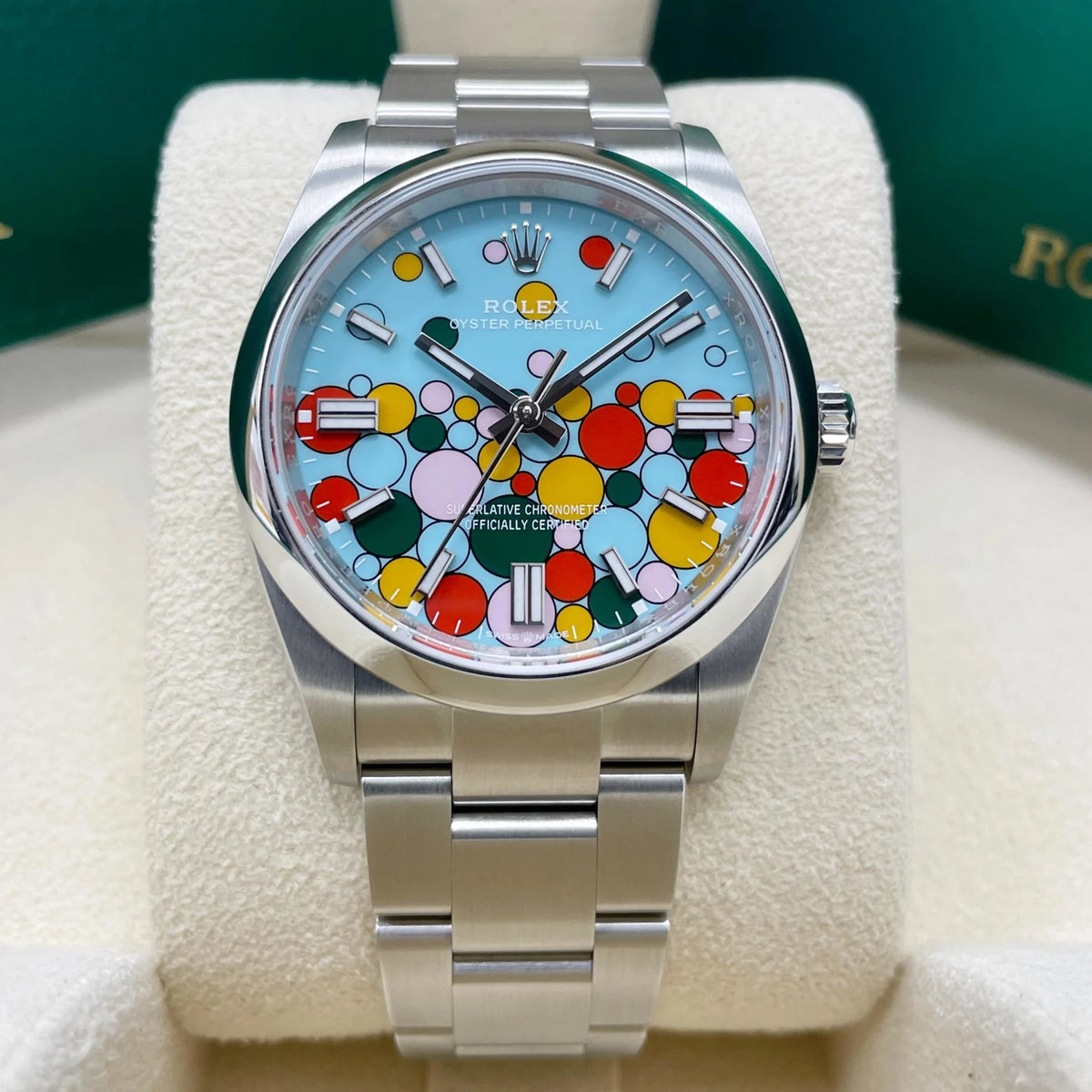 【1:1 Super Clone】 Oyster Perpetual 36mm 126000-0009 Turquoise Celebration Dial Oyster Bracelet