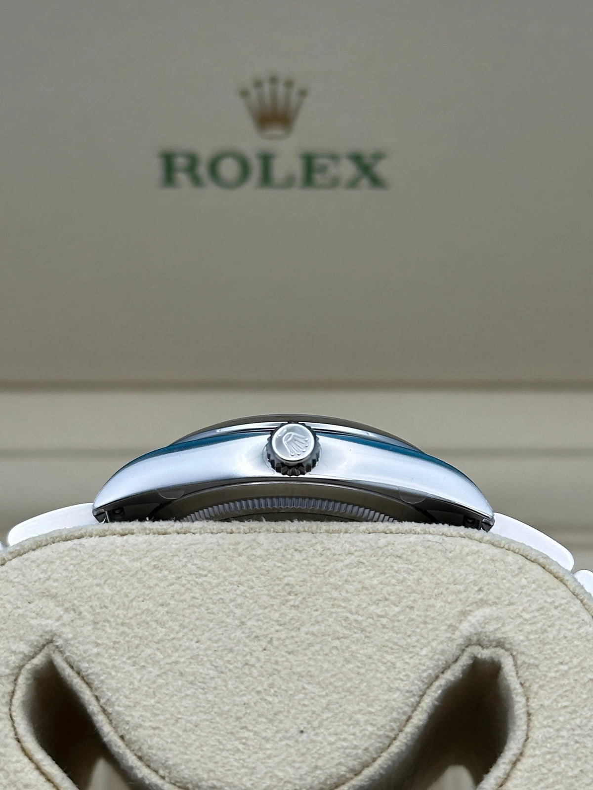 【1:1 Super Clone】 Oyster Perpetual 34mm 124200  Blue Dial Oyster Stainless Steel Bracelet