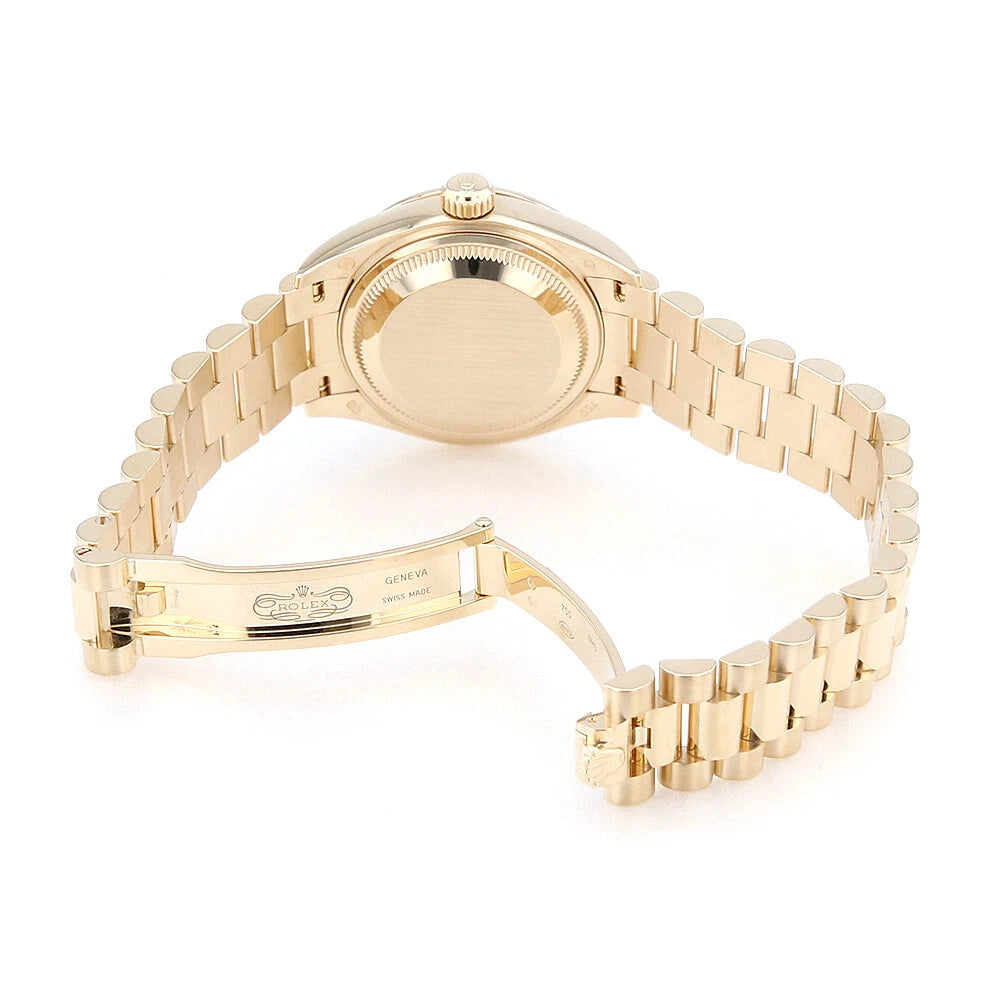 【1:1 Super Clone】 Lady-Datejust 28mm 279138RBR Champagne Diamond Dial and Diamond Bezel Yellow Gold Bracelet