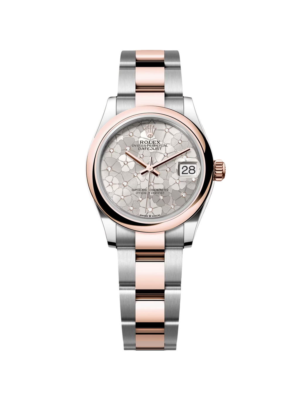【1:1 Super Clone】 Datejust m278241-0031/0032 31mm  Silver Floral Motif Dial Oyster Bracelet Watch