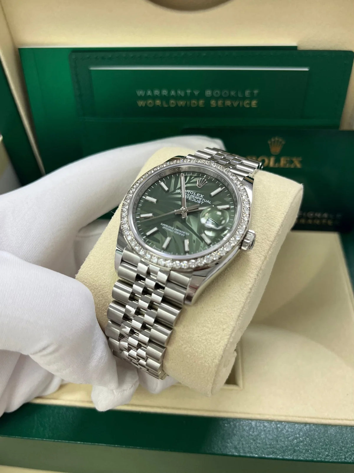 【1:1 Super Clone】  Datejust 36mm 126284 Olive Green Dial Jubilee Bracelet