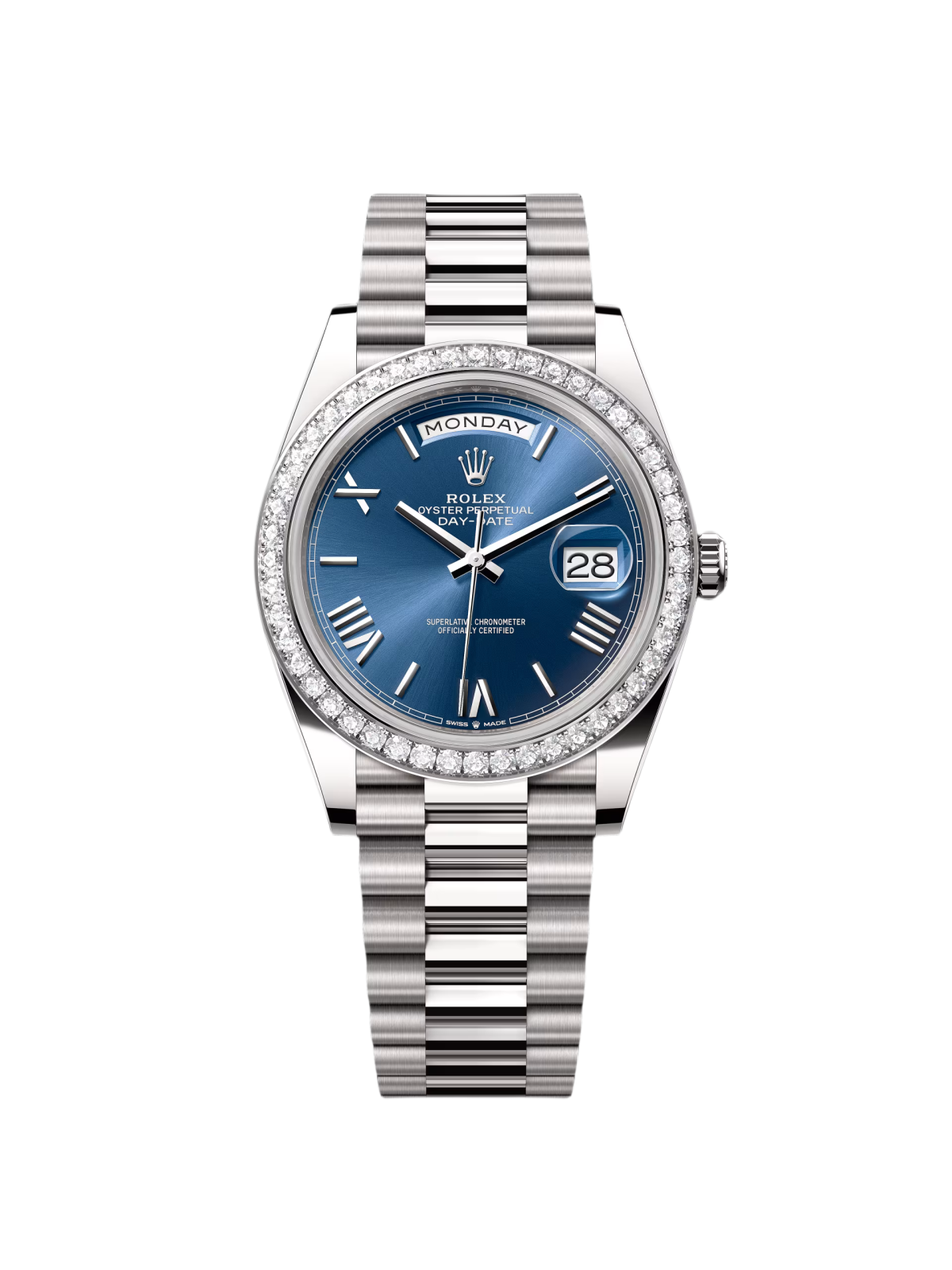 【1:1 Super Clone】  Day-Date 40mm 228349RBR-0005 Bright Blue Dial President Bracelet