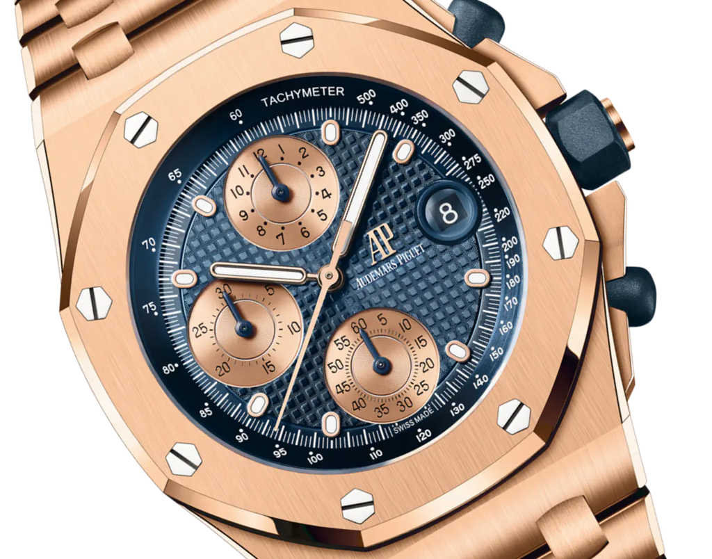【1:1 Super Clone】A&P OFFSHORE Pink Gold Blue Dial CHRONOGRAPH 42mm