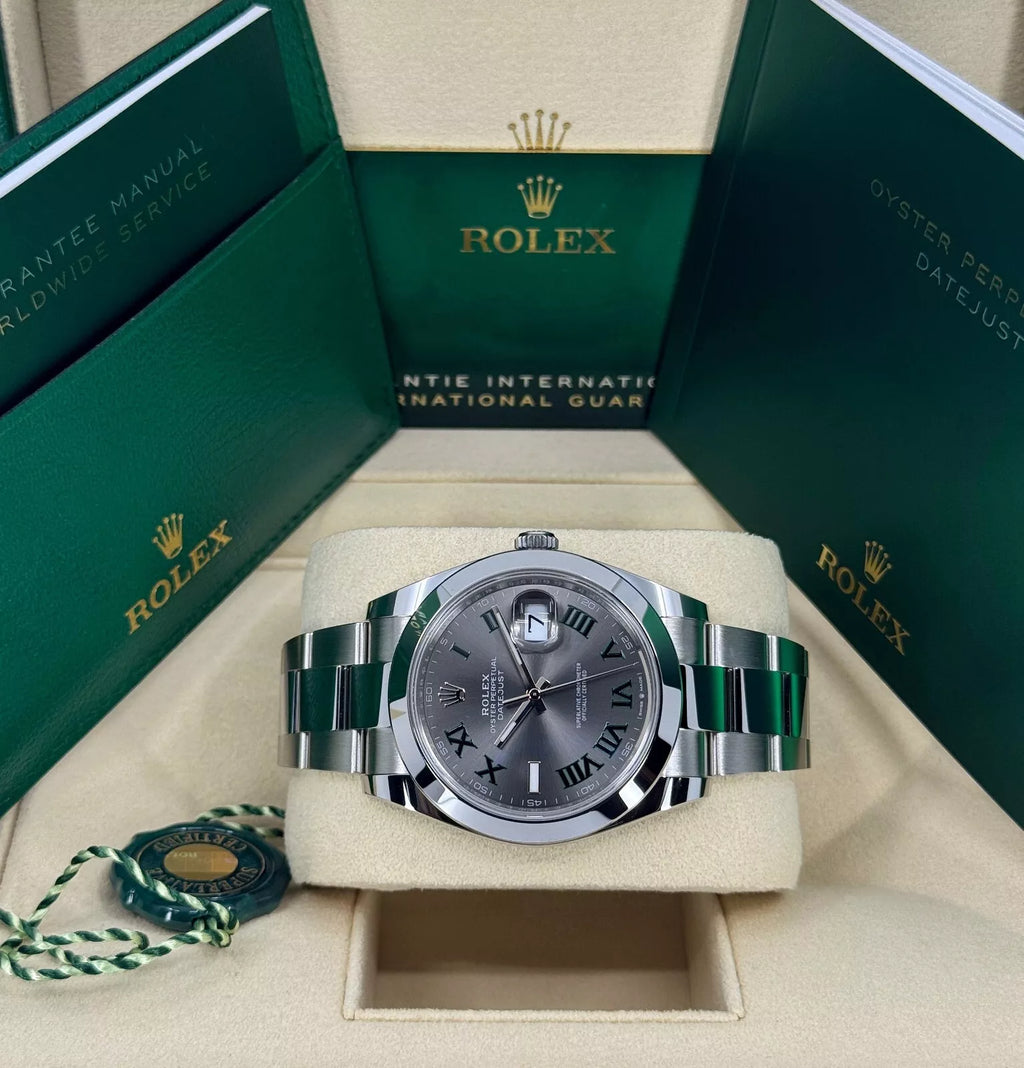 【1:1 Super Clone】 Datejust 41mm 126300 Slate Roman Oyster Stainless Steel Watch