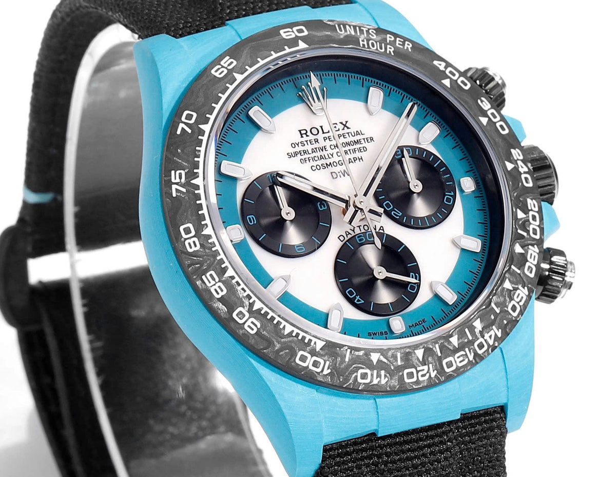 【1:1 Super Clone】Rolex Cosmograph Daytona DIW Carbon Tifany “CELESTE INVERT” 40mm Replica 1:1 – Top Quality Version