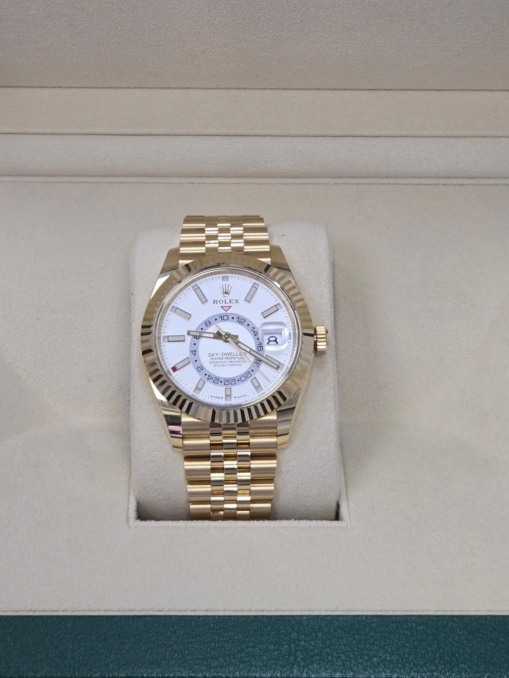 【1:1 Super Clone】  Sky-Dweller 42mm 336938-0003/0006 Yellow Gold White Dial Jubilee
