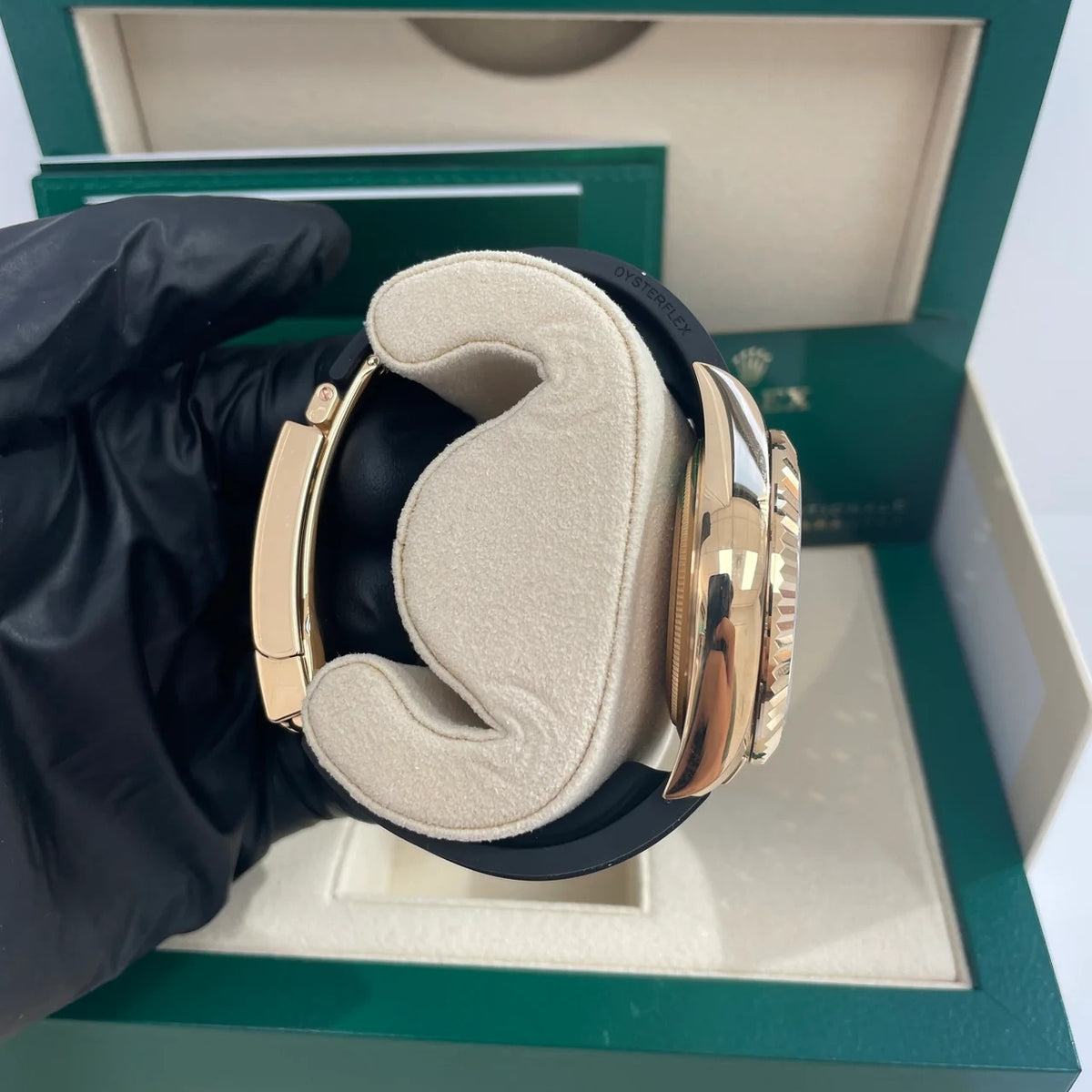 【1:1 Super Clone】  Sky-Dweller 42mm Yellow Gold White Dial Oysterflex - 336238