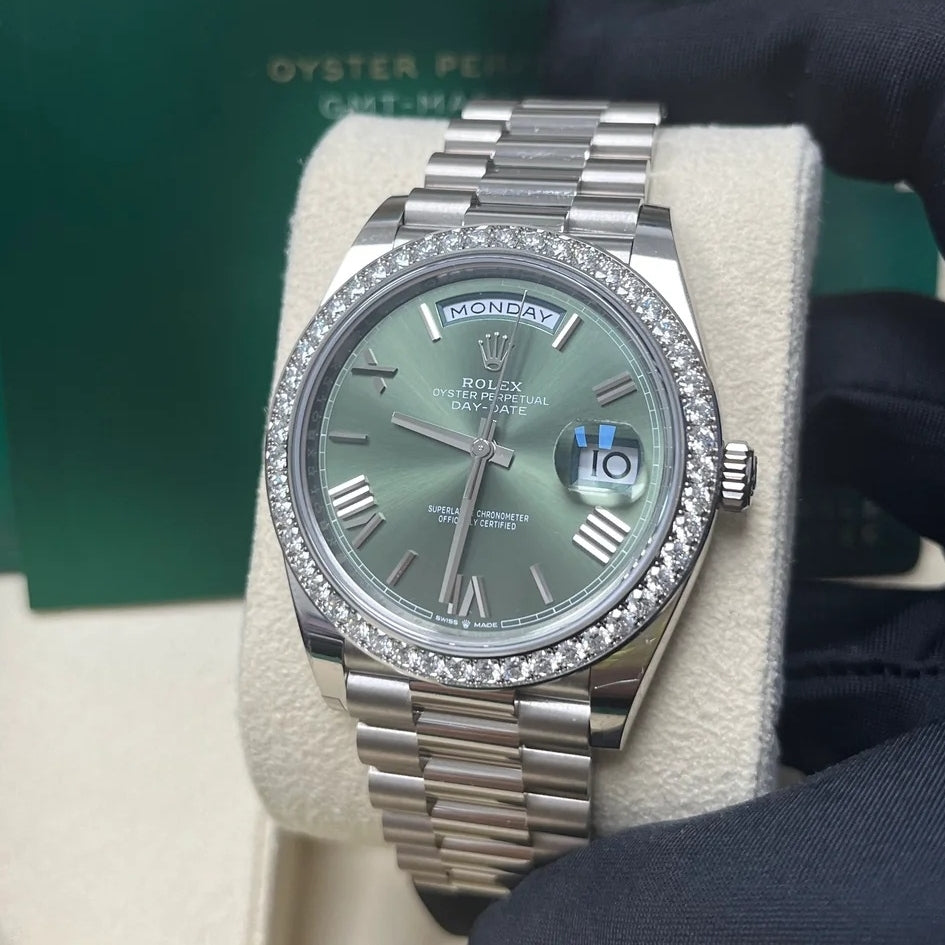 【1:1 Super Clone】  Day-Date 40mm 228349RBR-0030 Olive Green Dial President Bracelet