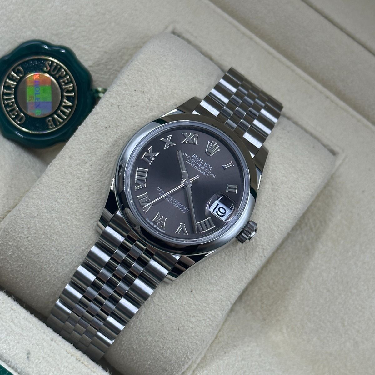【1:1 Super Clone】 Datejust m278240-0015/0016 31mm  Dark Grey Roman Domed Bezel Oyster Oystersteel