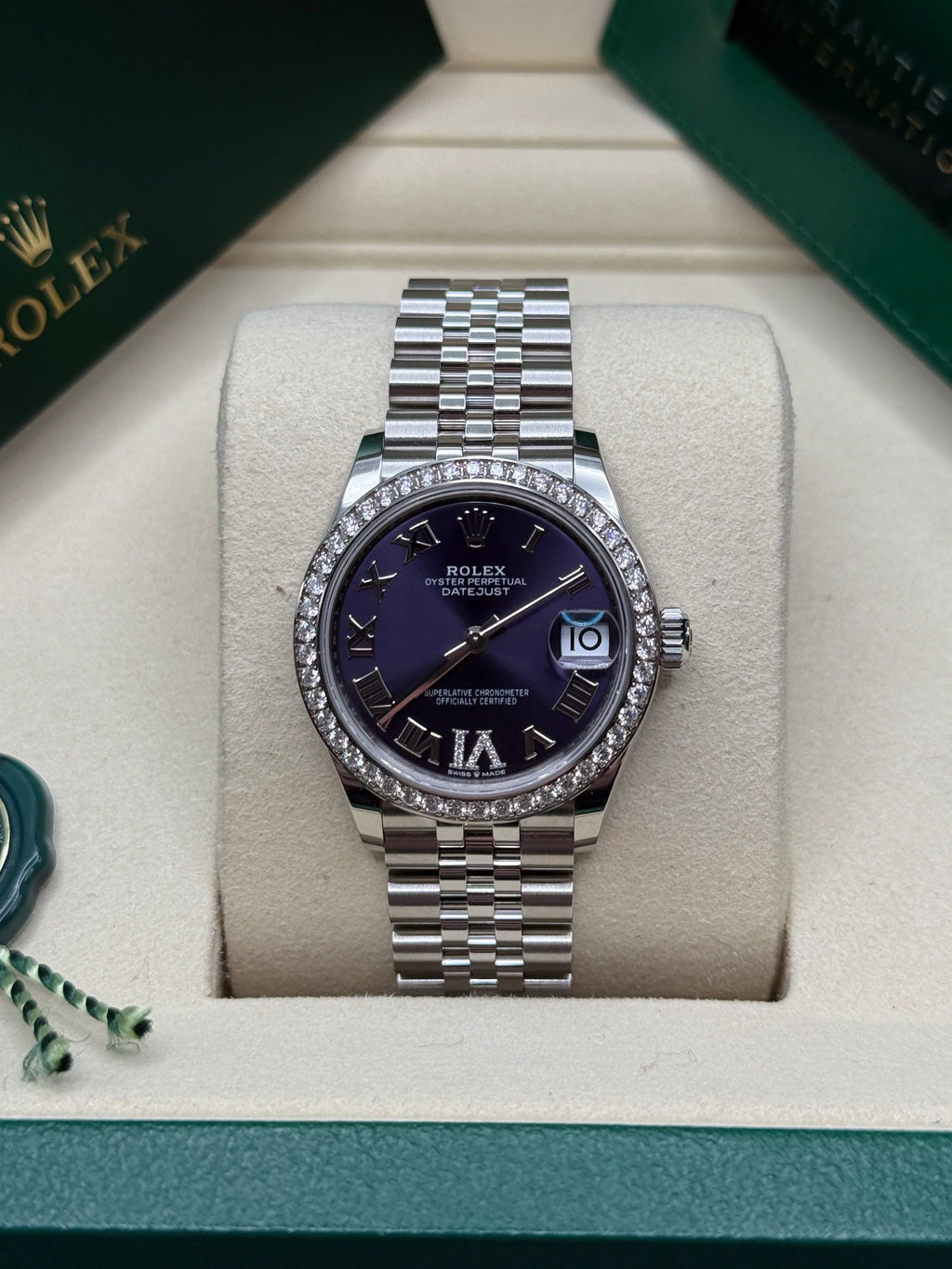 【1:1 Super Clone】 Datejust m278384RBR-0029/0030 Aubergine 31mm Dial Jubilee Watch