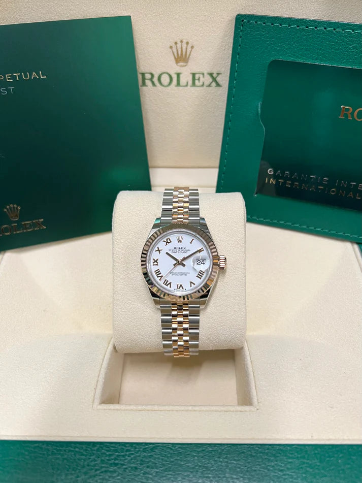 【1:1 Super Clone】 Lady-Datejust 28mm 279171 White Roman Oyster Stainless Steel and Rose Gold