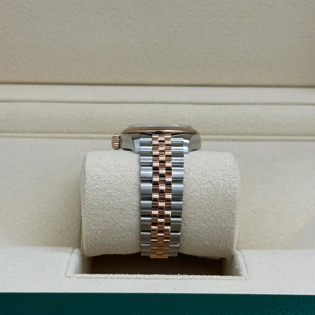 【1:1 Super Clone】 Lady-Datejust 28mm  279161 Chocolate Roman Dial, Two Tone Stainless Steel & 18K Rose Gold Oyster Bracelet Women's Watch