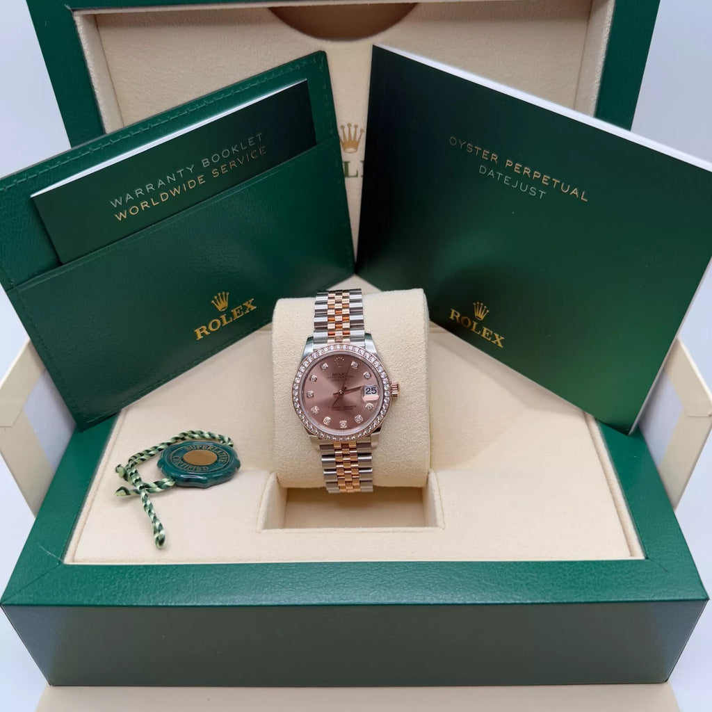 【1:1 Super Clone】 Datejust m278381-0023/0024 Rose Diamond 31mm Dial Diamond-Set Bezel and Oyster Bracelet Watch