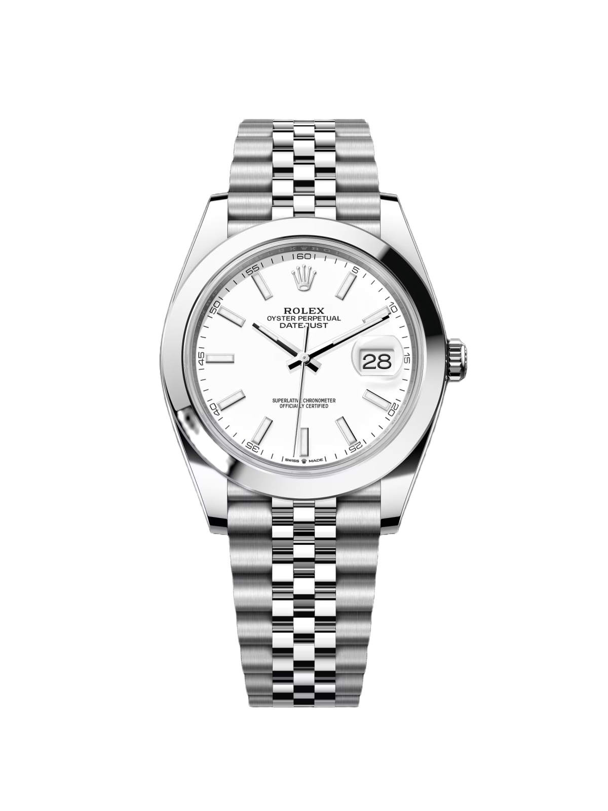 【1:1 Super Clone】  Datejust 41mm 126300 White Index Oyster Stainless Steel Watch