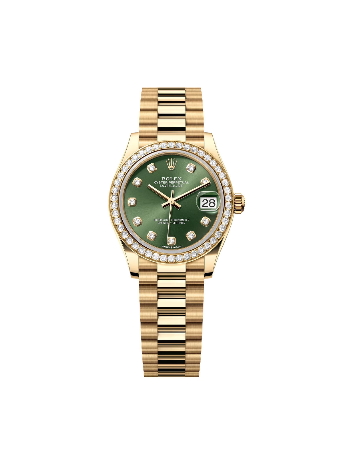 【1:1 Super Clone】 Datejust m278288RBR-0007 Olive Green 31mm Dial President Bracelet Watch