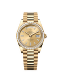 【1:1 Super Clone】 Day-Date 40mm Champagne Diamond Dial and Bezel Yellow Gold President Bracelet 228348RBR-0002