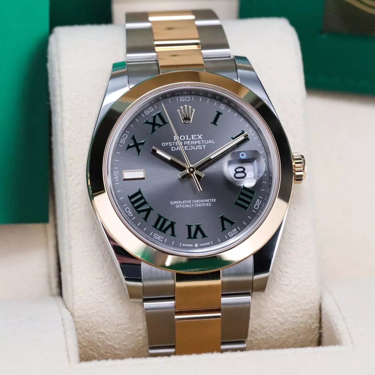 【1:1 Super Clone】 Datejust 41mm 126303 Slate Roman Oyster Steel and Yellow Gold Mens Watch