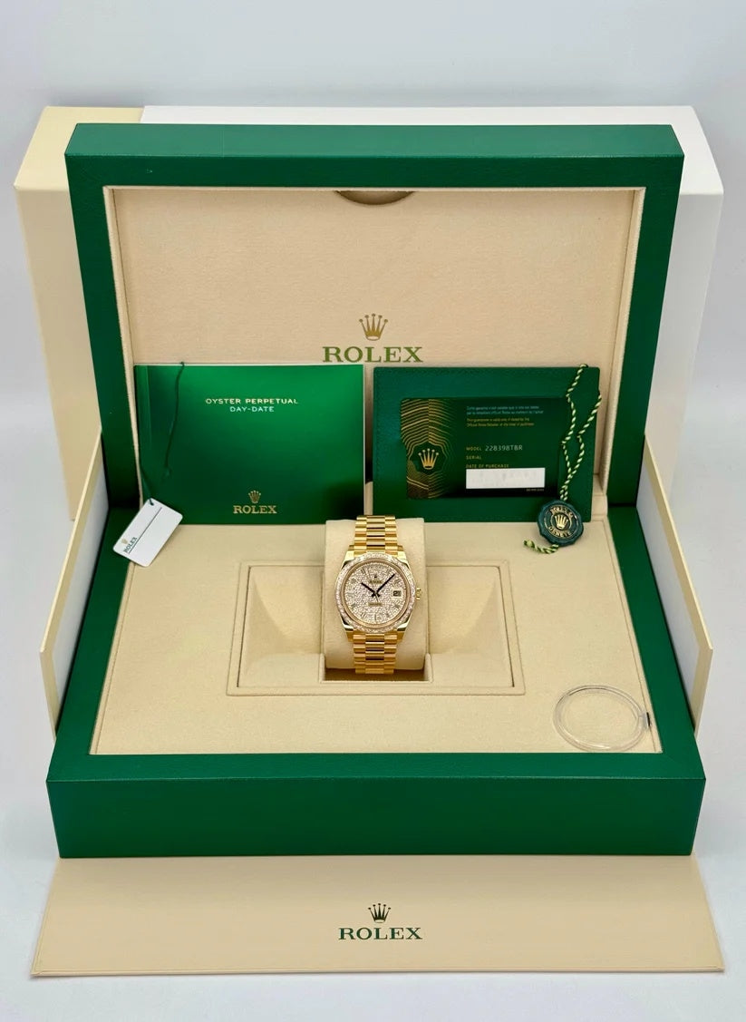 【1:1 Super Clone】 Day-Date 40mm 228398TBR-0036 Diamond Paved Dial President Watch