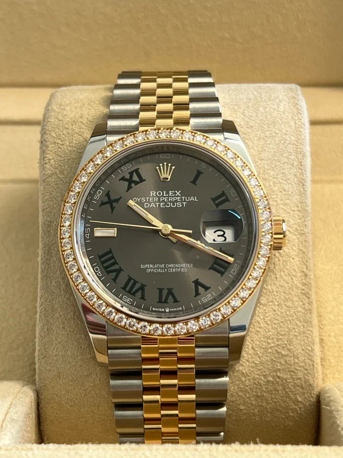 【1:1 Super Clone】  Datejust 36mm 126283 Wimbledon Slate Dial Jubilee Bracelet Watch