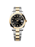 【1:1 Super Clone】 Datejust 41mm 126303 Black Diamond Oyster Steel and Yellow Gold Mens Watch