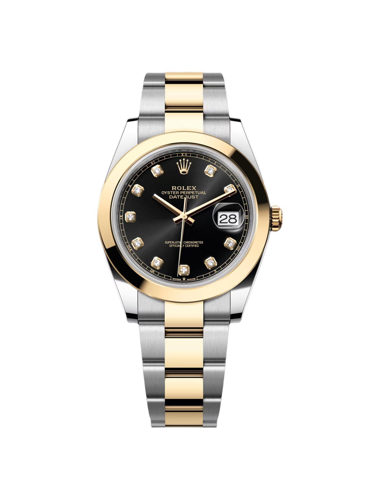 【1:1 Super Clone】 Datejust 41mm 126303 Black Diamond Oyster Steel and Yellow Gold Mens Watch