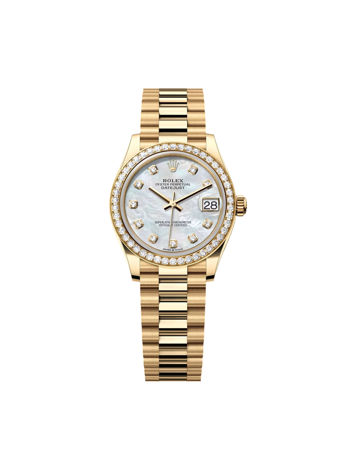 【1:1 Super Clone】 Datejust m278288RBR-0006 White Mother-of-Pearl 31mm Dial President Bracelet Watch