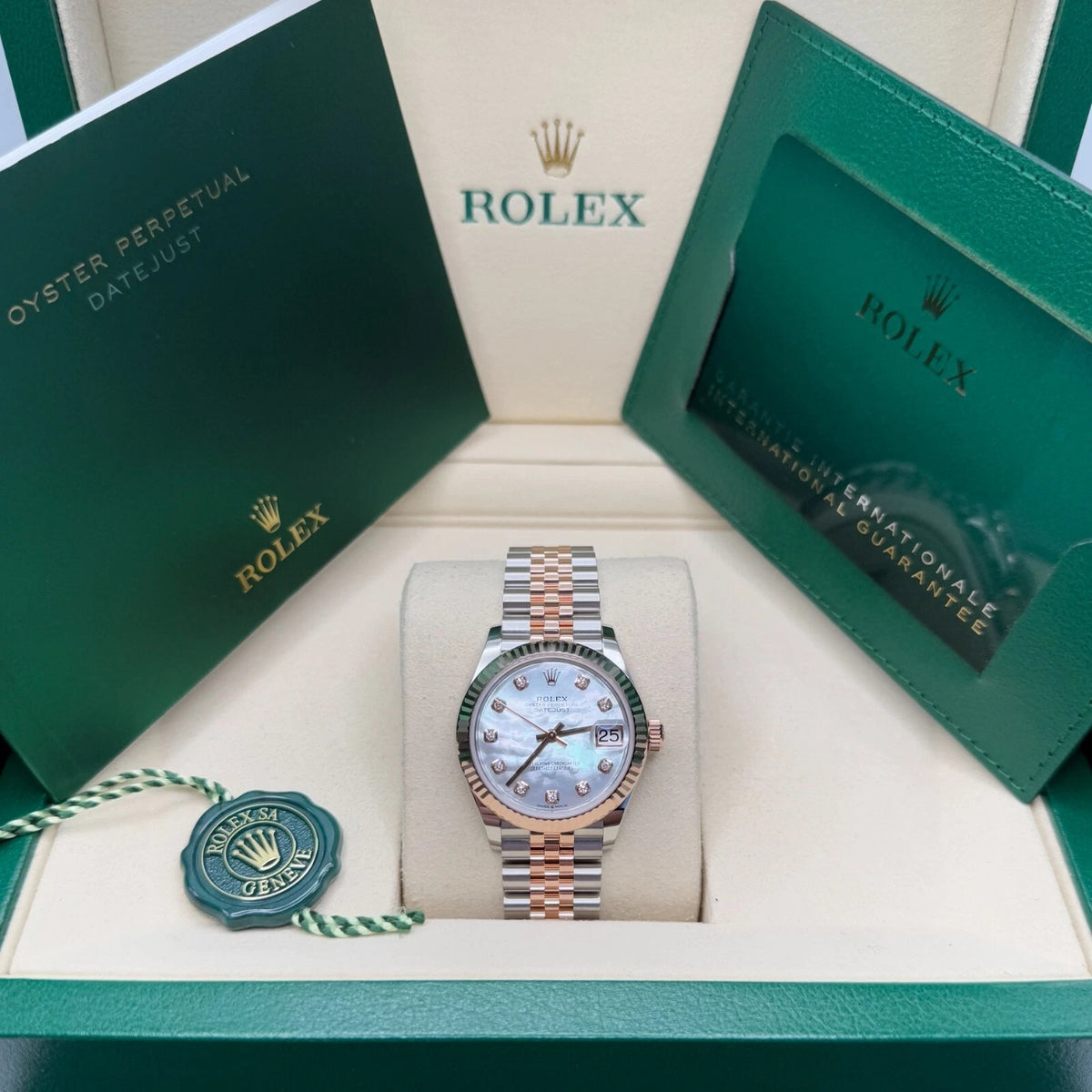 【1:1 Super Clone】 Lady-Datejust 28mm 279171 White Mother Of Pearl Diamond Oyster Stainless Steel and Rose Gold