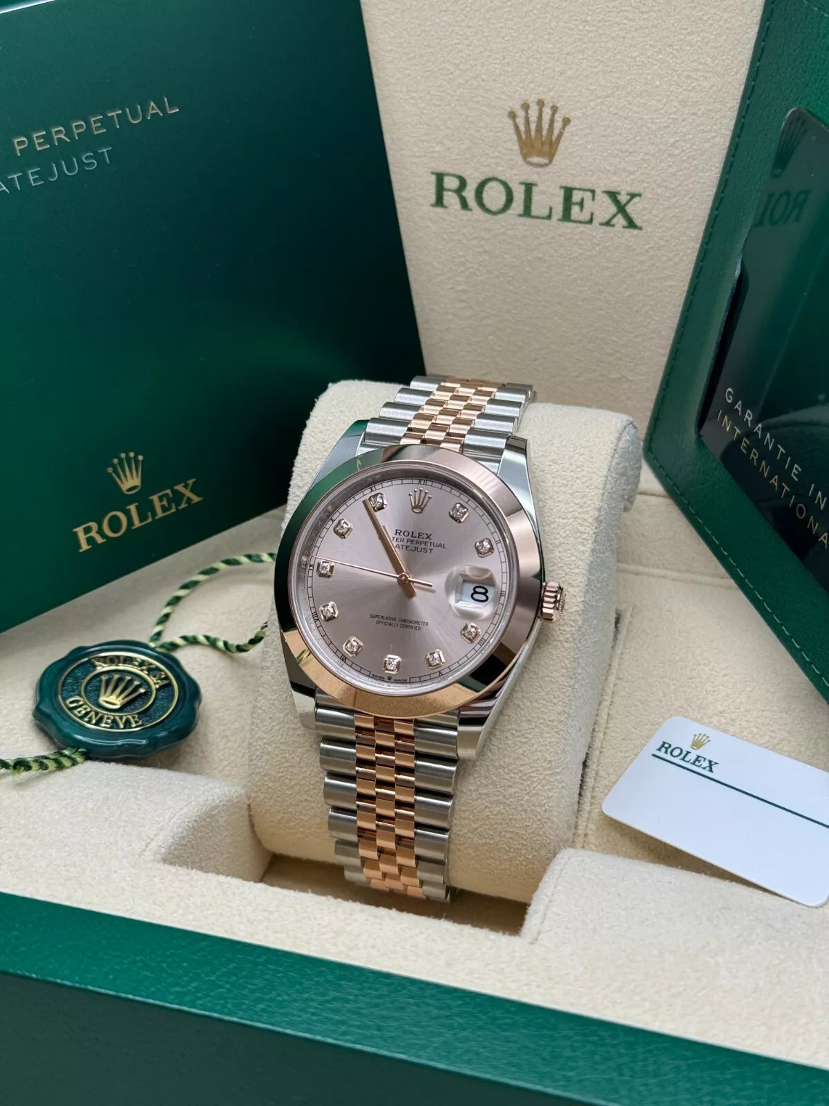 【1:1 Super Clone】 Datejust 41mm 126301 Sundust Diamond Jubilee Steel and Everose Gold Watch