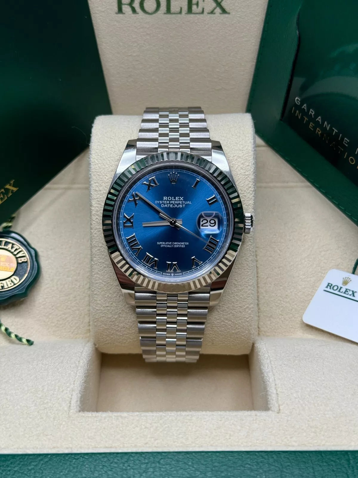 【1:1 Super Clone】  Datejust 41mm 126334 Blue Roman Oyster Stainless Steel Men’s Watch