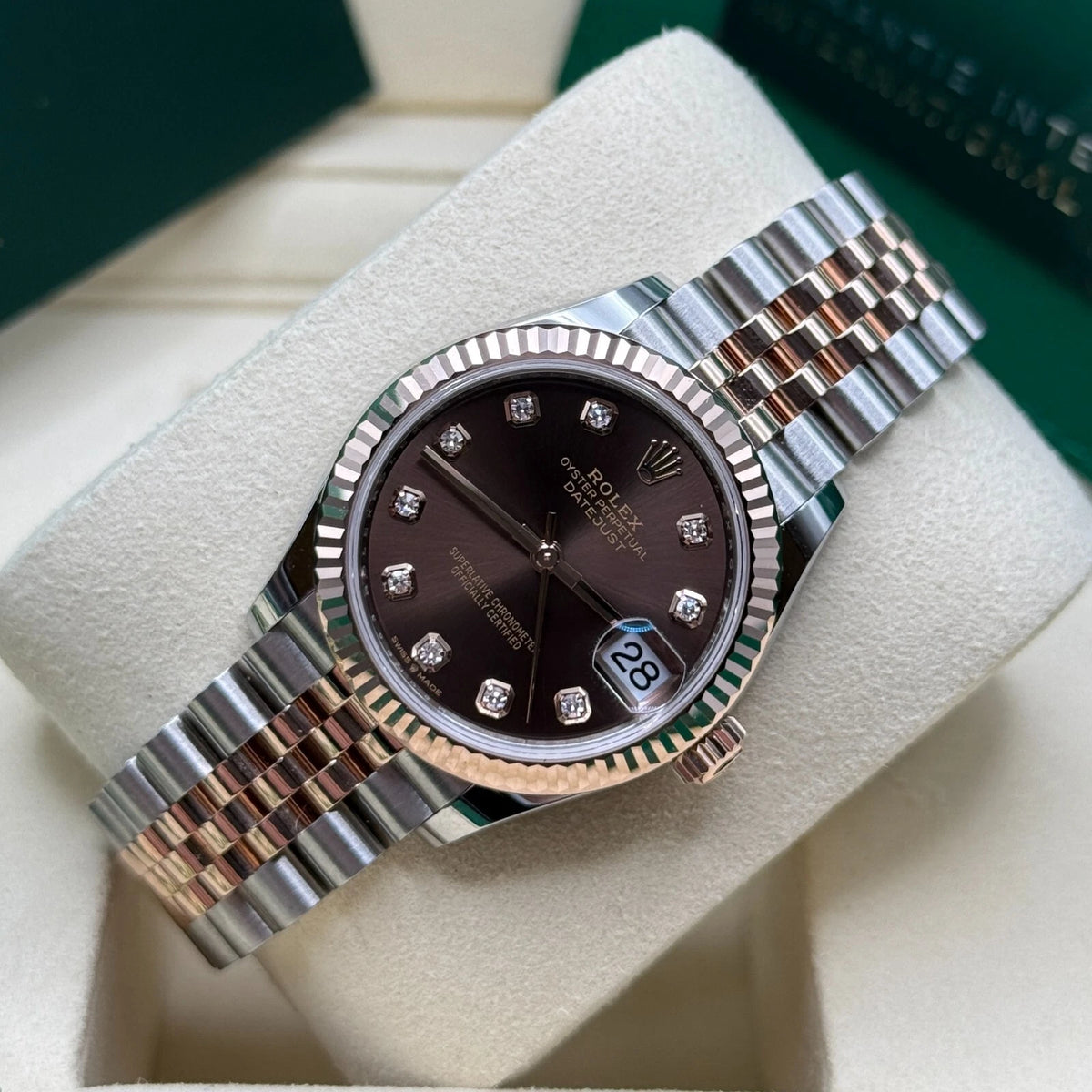 【1:1 Super Clone】 Datejust m278271-0027/0028 Chocolate 31mm Dial Oyster Bracelet Watch