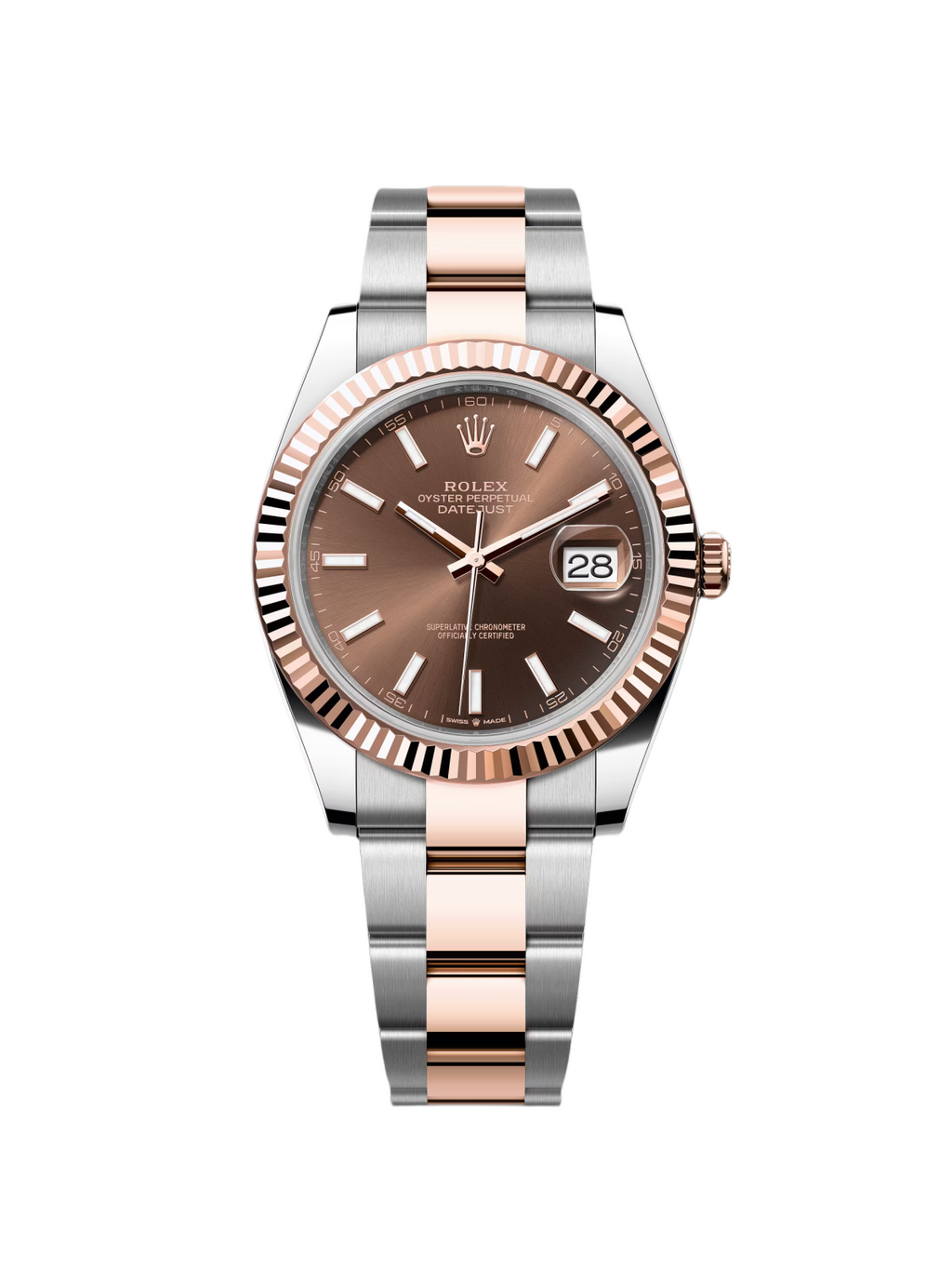 【1:1 Super Clone】 Datejust 41mm 126331 Chocolate Index Jubilee Steel and Everose Gold Watch