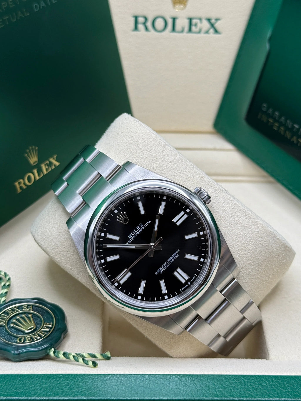 【1:1 Super Clone】  Oyster-Perpetual 41mm 124300-0002 Stainless Steel Black Index Dial Watch