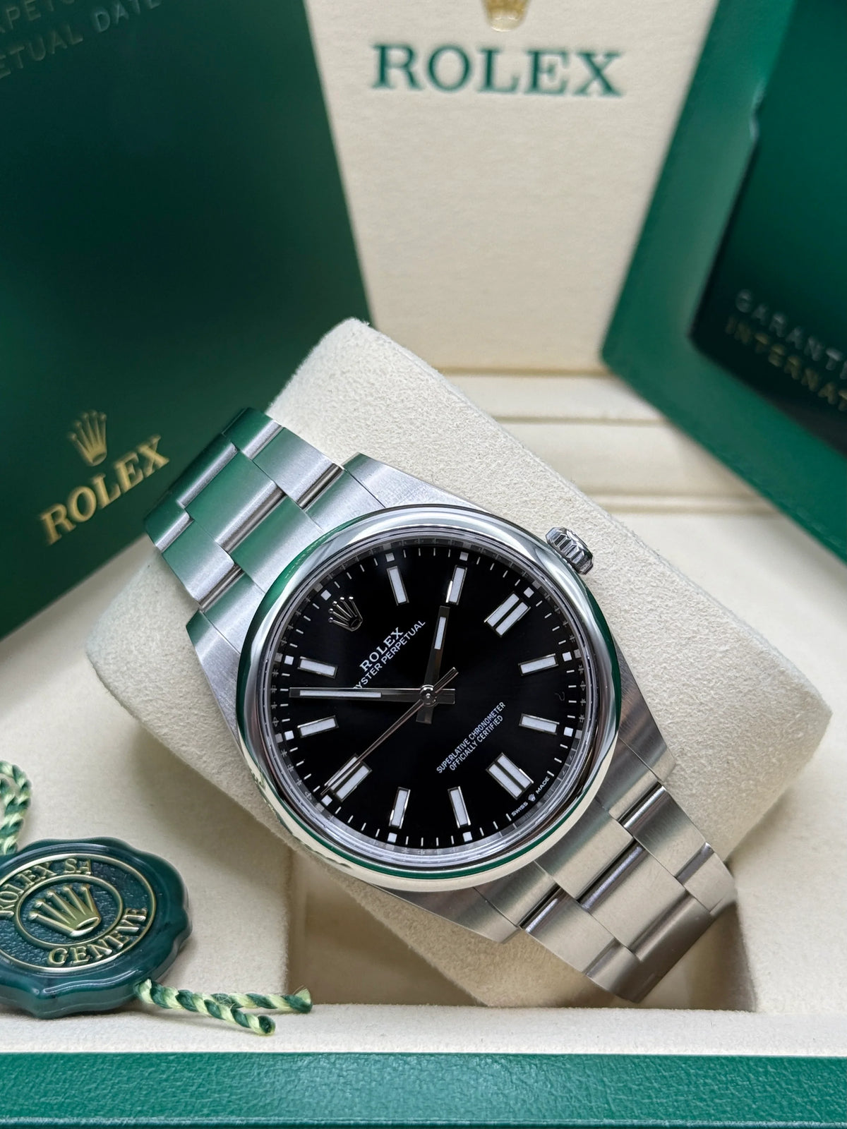 【1:1 Super Clone】  Oyster-Perpetual 41mm 124300-0002 Stainless Steel Black Index Dial Watch