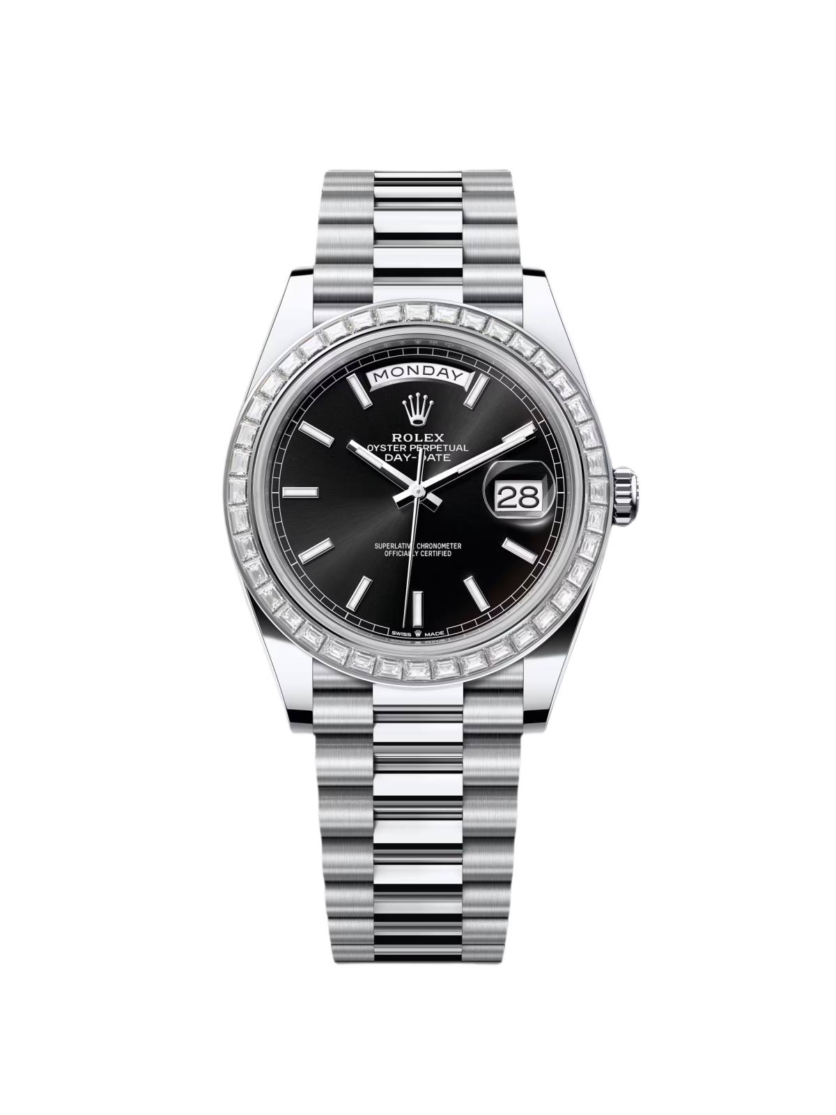 【1:1 Super Clone】 Day-Date 40mm 228396TBR-0024 Black Dial Diamond Bezel