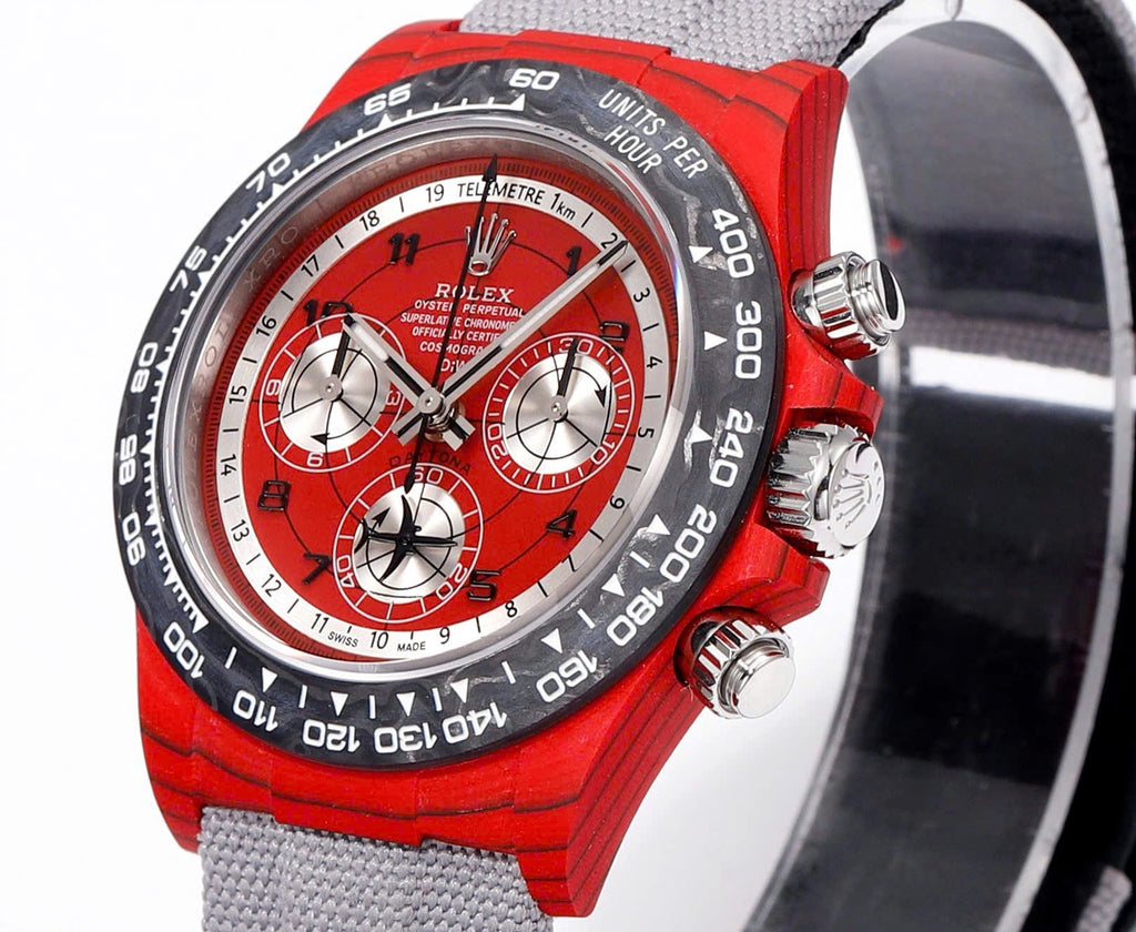 【1:1 Super Clone】Rolex Cosmograph Daytona DIW Carbon AVIA Red 40mm Replica 1:1 – Top Quality Version