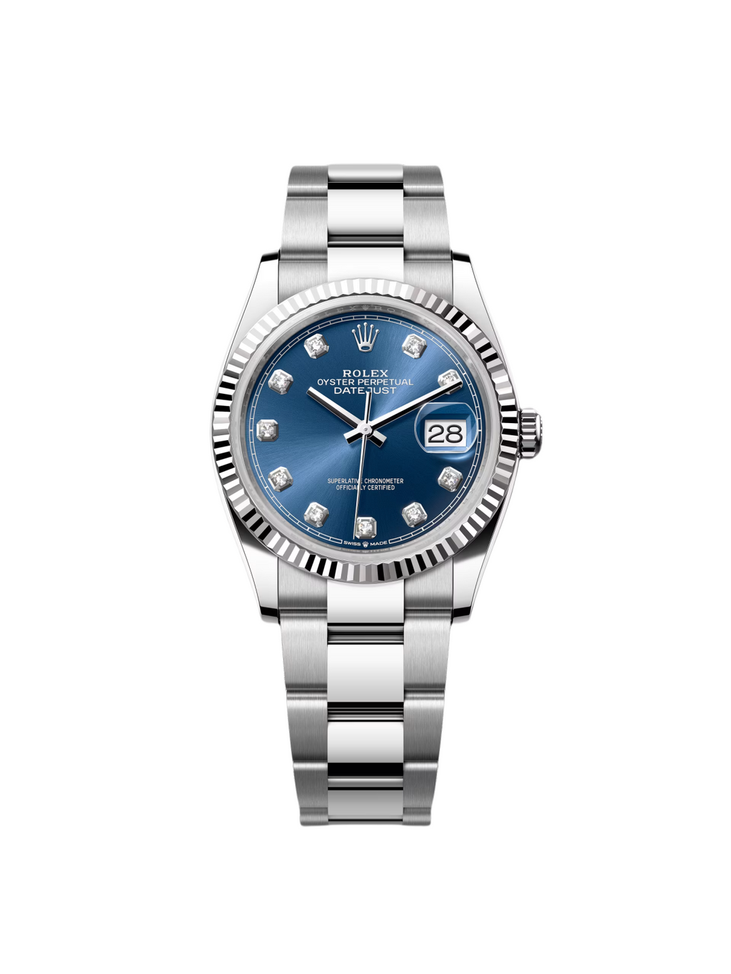 【1:1 Super Clone】  Datejust 36mm 126234 Blue Diamond Dial Stainless Steel Jubilee Mens Watch