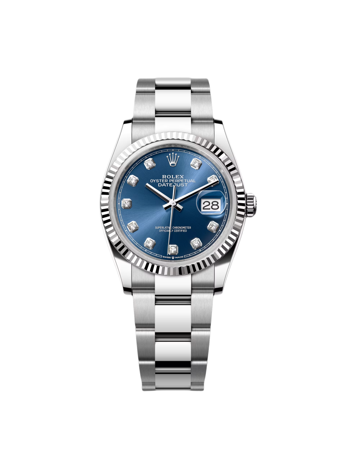 【1:1 Super Clone】  Datejust 36mm 126234 Blue Diamond Dial Stainless Steel Jubilee Mens Watch