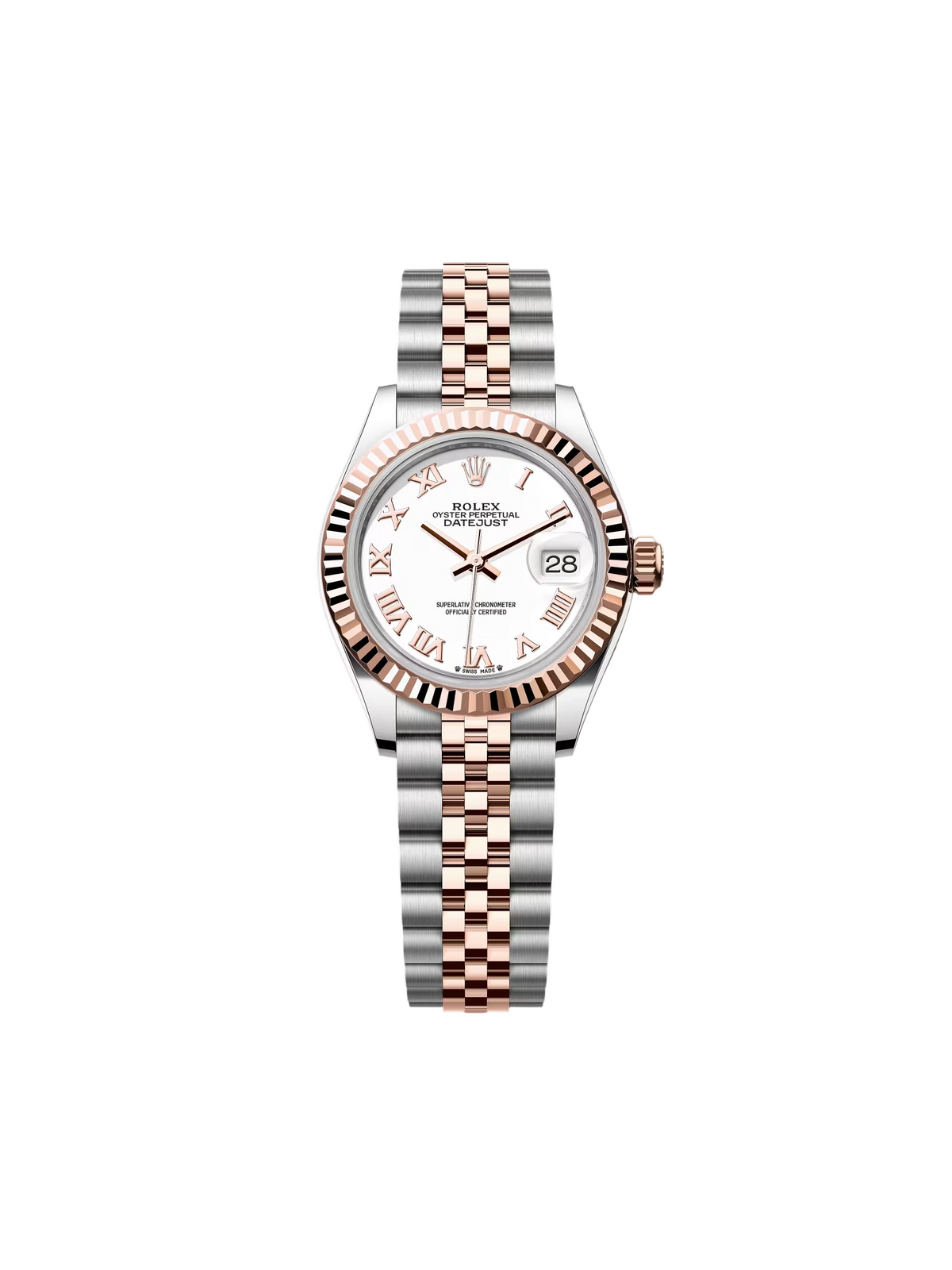 【1:1 Super Clone】 Lady-Datejust 28mm 279171 White Roman Oyster Stainless Steel and Rose Gold