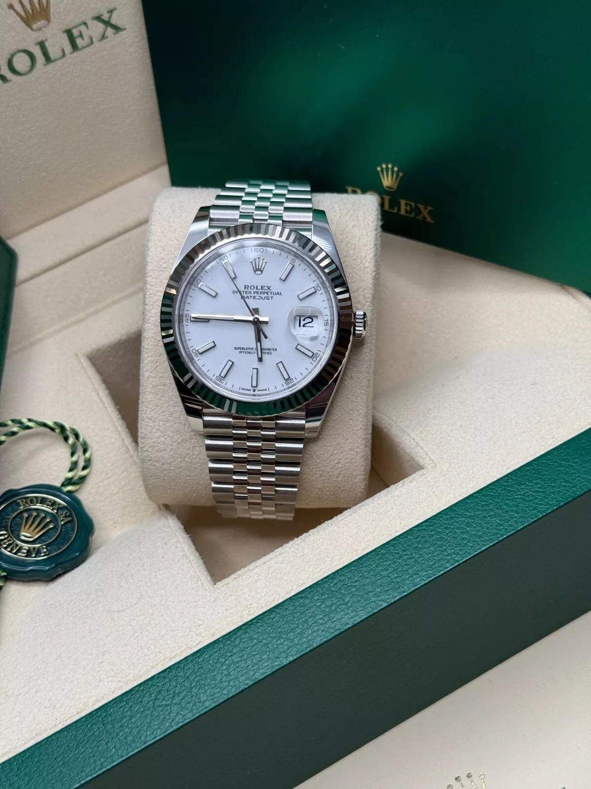 【1:1 Super Clone】  Datejust 41mm  White Index Oyster Stainless Steel Men’s Watch - 126334