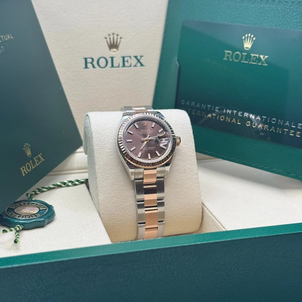 【1:1 Super Clone】 Lady-Datejust 28mm 279171 Chocolate Index Oyster Stainless Steel and Rose Gold