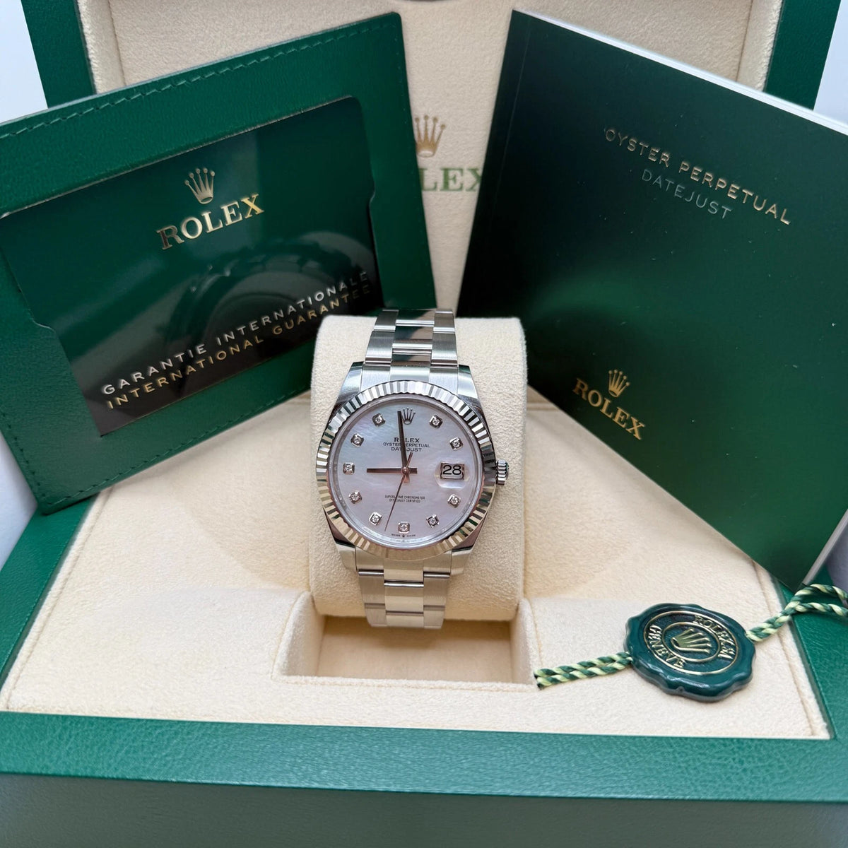 【1:1 Super Clone】  Datejust 41 Mother of Pearl Diamond Stainless Steel Fluted Oyster - 126334