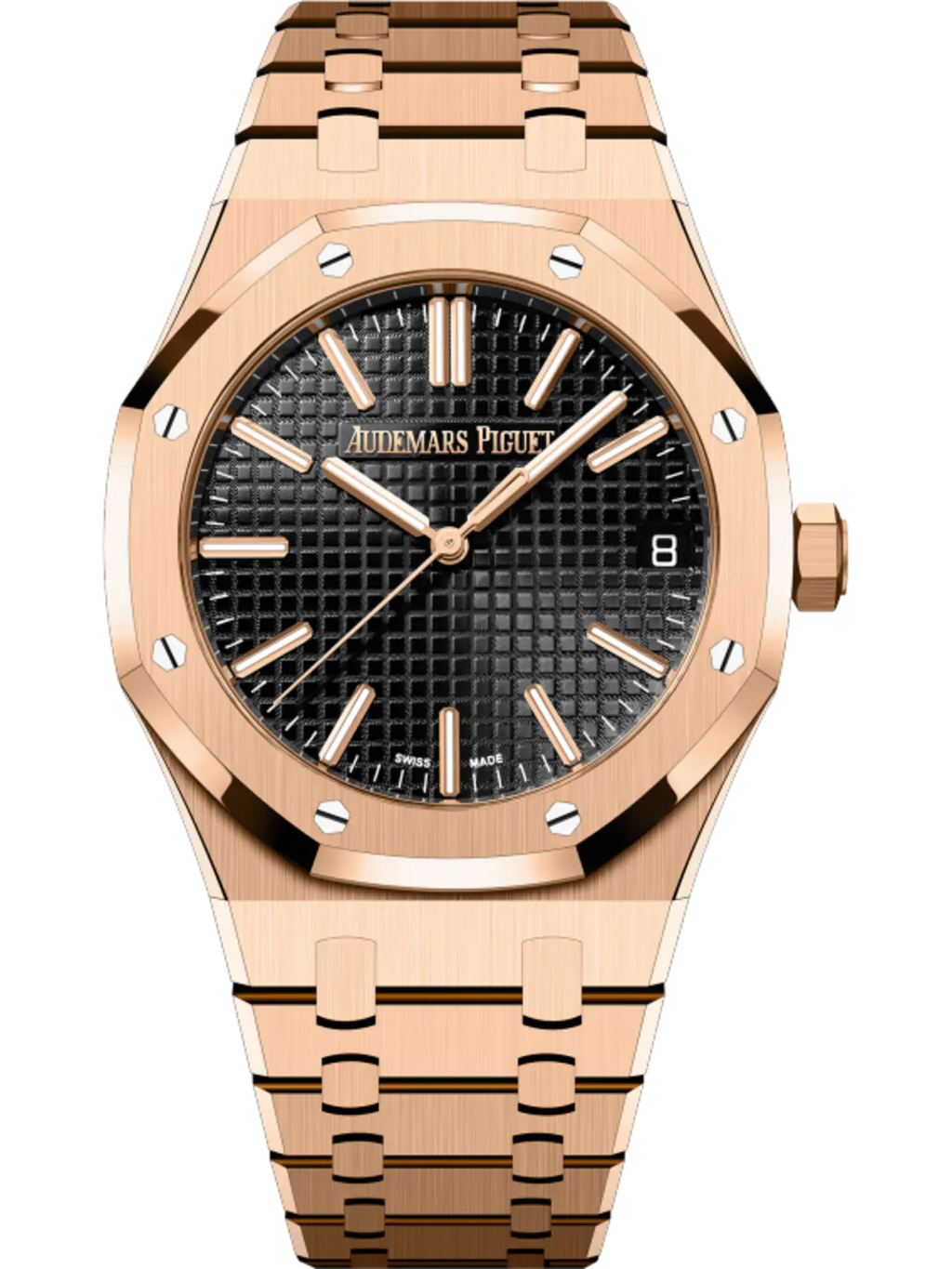 【1:1 Super Clone】A&P ROYAL OAK Pink Gold Black Dial 41mm