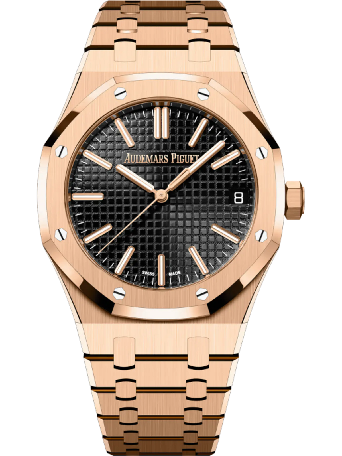 【1:1 Super Clone】A&P ROYAL OAK Pink Gold Black Dial 41mm