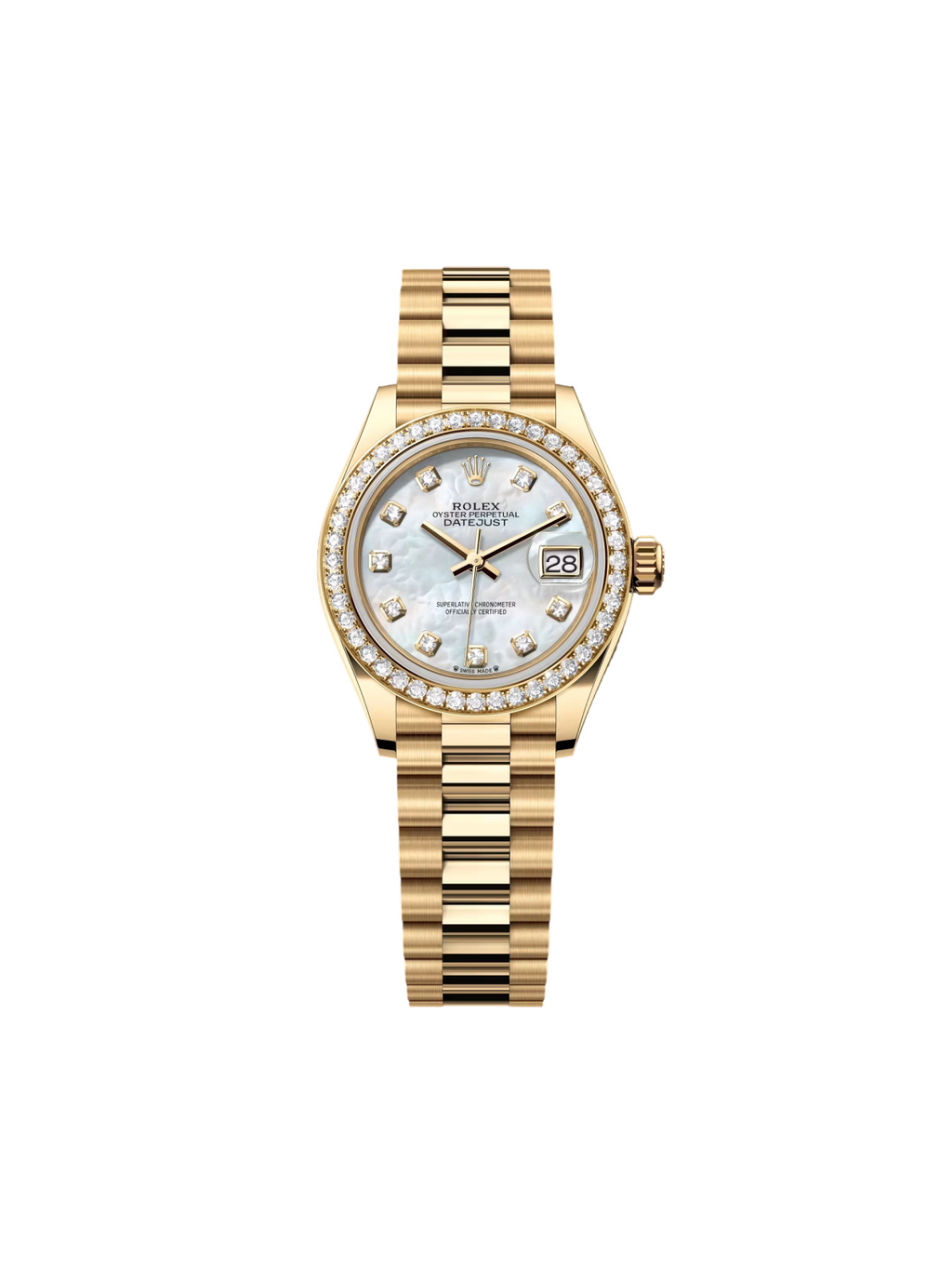 【1:1 Super Clone】  Lady-Datejust 28mm 279138RBR White Mother-of-Pearl Dial President Bracelet Watch